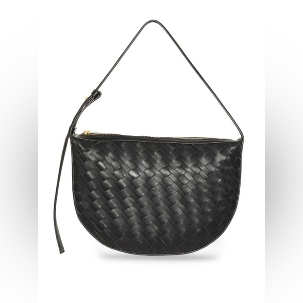 147. NWT Walter Baker Black Woven Leather Shoulder Bag